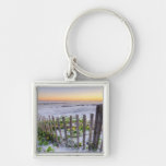 A Beach Fence at Sunset Key Chains