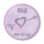 A Beach Wedding Heart Magnet (Purple)