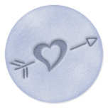 A Beach Wedding Heart Sticker (Dark Blue)