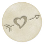 A Beach Wedding Heart Sticker (Gold)