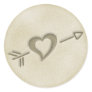 A Beach Wedding Heart Sticker (Gold)