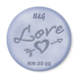 A Beach Wedding Love Heart Magnet (Dark Blue)