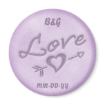 A Beach Wedding Love Heart Magnet (Purple)
