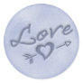 A Beach Wedding Love Heart Sticker (Dark Blue)