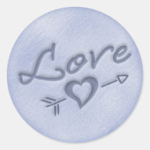 A Beach Wedding Love Heart Sticker (Dark Blue)