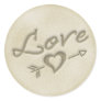 A Beach Wedding Love Heart Sticker (Gold)