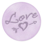 A Beach Wedding Love Heart Sticker (Purple)