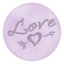 A Beach Wedding Love Heart Sticker (Purple)
