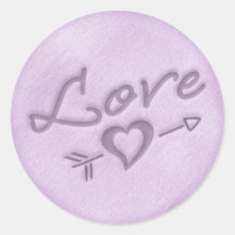A Beach Wedding Love Heart Sticker (Purple)