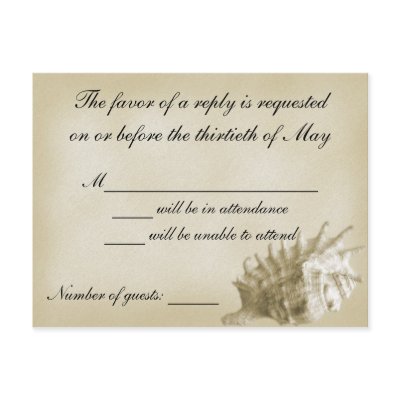 A Beach Wedding RSVP Card (Gold) by BeachWeddings