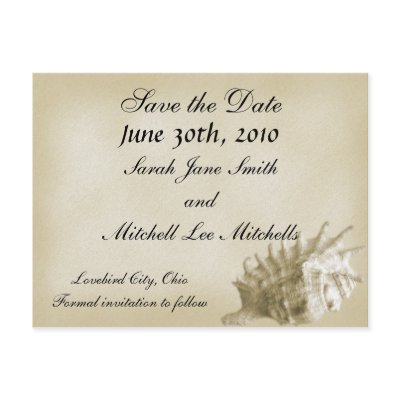 A Beach Wedding Save the Date Postcard by BeachWeddings