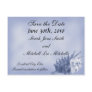 A Beach Wedding Save the Date Postcard (Dark Blue)