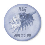A Beach Wedding Seashell Magnet (Dark Blue)