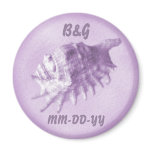 A Beach Wedding Seashell Magnet (Purple)