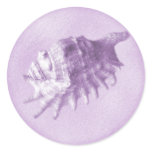 A Beach Wedding Seashell Sticker (Purple)
