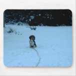 A Beagle Pup's First Snow mousepads