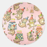 A Beary Birthday Round Stickers