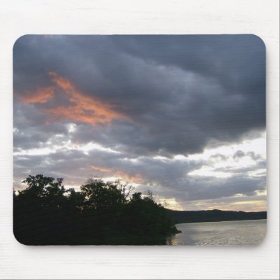 A Beautiful Sunrise Along The Ohio River Mousepad by allthingsnatural