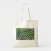 A bed of yellow flowers canvas bag