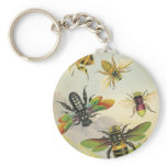 A Bevy of Beautiful Bees Keychain