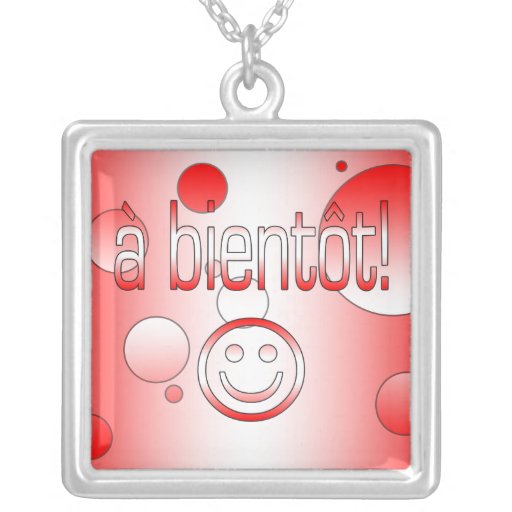 A Bientôt! Canada Flag Colours Pop Art Custom Necklace