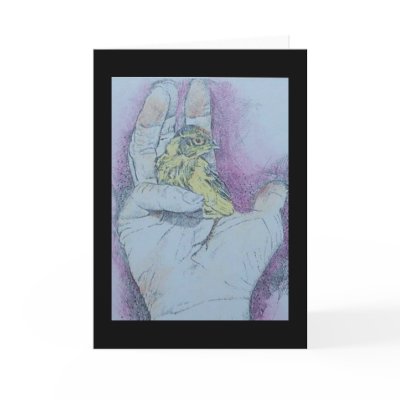 a bird in the hand....... greeting card by artbynina