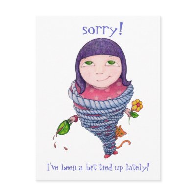 A Bit Tied Up Postcard by floatinglemons