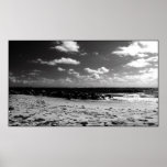 A Black and White Beach Scene posters