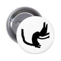 A Black Cat Shows His Claws Pinback Button