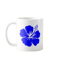 A blue hibiscus flower coffee mugs
