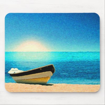 A boat beneath a sunny sky mouse pads by anamika11