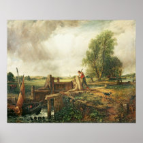 A Boat Passing a Lock Poster