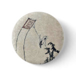 A boy flying a kite Ukiyoe Pins