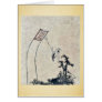 A boy flying a kite Ukiyoe Card