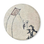 A boy flying a kite Ukiyoe Magnet
