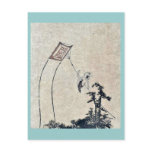 A boy flying a kite Ukiyoe postcards