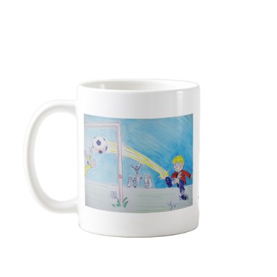 A boy's first goal playing football mugs by mike_jory