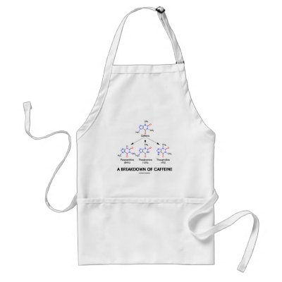 A Breakdown Of Caffeine (Chemical Molecules) Aprons by wordsunwords