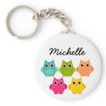 A Bright Bunch of Owls keychains