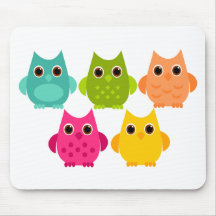 A Bright Bunch of Owls Mouse Pads