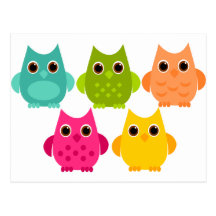 A Bright Bunch of Owls Post Card