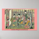 A brothel in Shinagawa by Isoda,Koryusai Posters