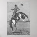 A Bucking Bronco by Remington, Vintage Cowboy posters