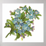 A Bunch of Blue Flowers Customizable Poster