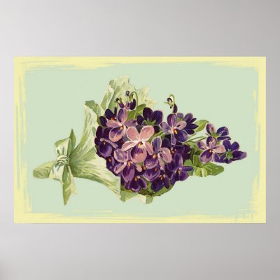 A Bunch of Purple Flowers Poster by vintagegiftmall