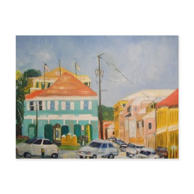 A Busy Day in the Town Post Card by DElginDesigns