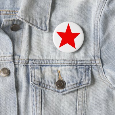 A Button With A Red Star Badge by biglnet