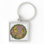 A Canary Christmas Wreath keychains