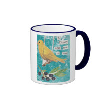 A Canary, Sings Best in Love Coffee Mugs