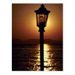 A candelabrum backed by a sunset, Aegean Sea, Turk Postcards